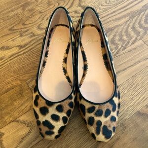 J.Crew Skimmer Flats in leopard calf hair, size 5.5